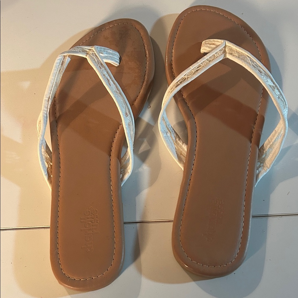 Charlotte Russe Tan and Cream Sandals